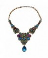 Doinshop Pendant Chain Women Statement Crystal Bib Beaded Collar Necklace Choker - CC120S0AMWD