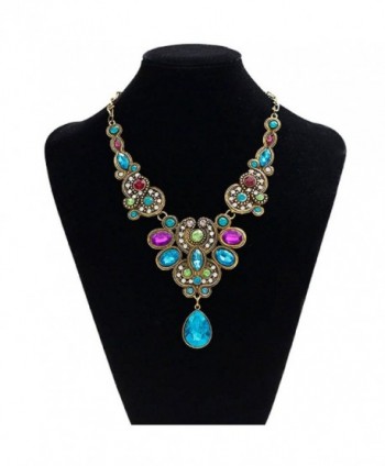 Doinshop Pendant Statement Crystal Necklace