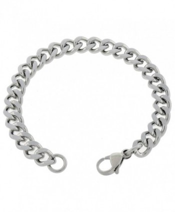 Women's 7mm Stainless Steel Curb Chain Anklet 7in to 14in - CW11XGEJNN9