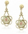 1928 Jewelry Porcelain Rose Drop Earrings - IVORY - C3128X3QWJP