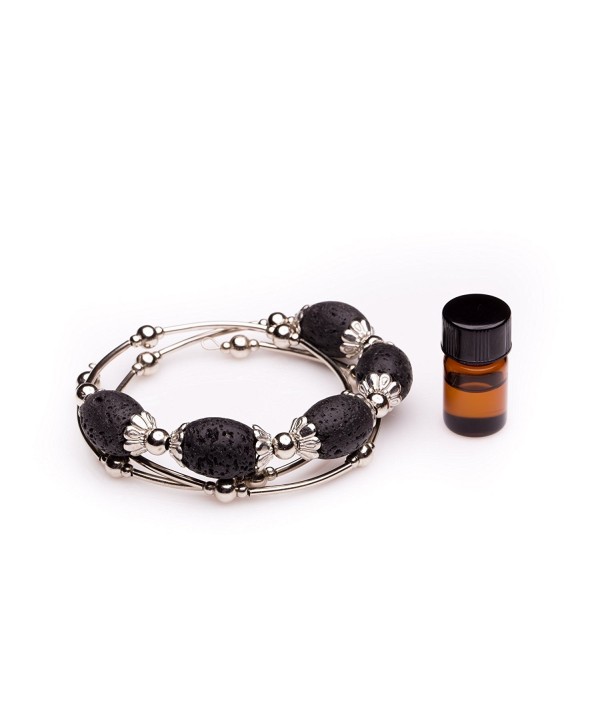 Essential Oil Diffuser Bracelet - Aromatherapy Jewelry - Lava Rock Five Stone Wrap Bracelet - CR17XMRWO28