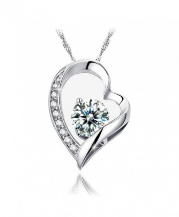 INMIX "My Heart Will Go On"14k Gold Plated Pendant Necklace with Cubic Zirconia Jewelry - CM1804484A5