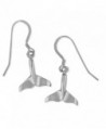 Sterling Silver Whale Tail Dangling Earrings - C8118B8IE03