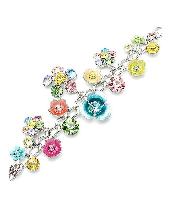 Glamorousky Flower Bracelet with Multi-colour Austrian Element Crystals and Flower Charms (1127) - CG118SOCGVN