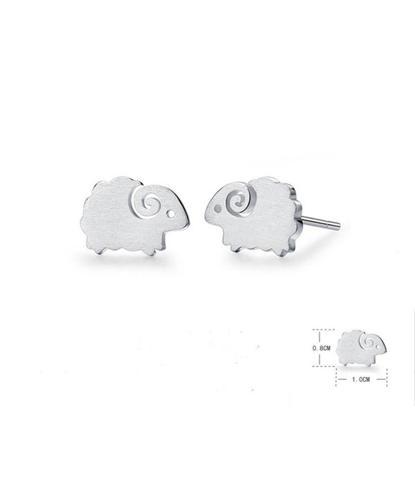 Winwest Sterling Silver Lovely Sheep Stud Earrings - C617YZDYDDC