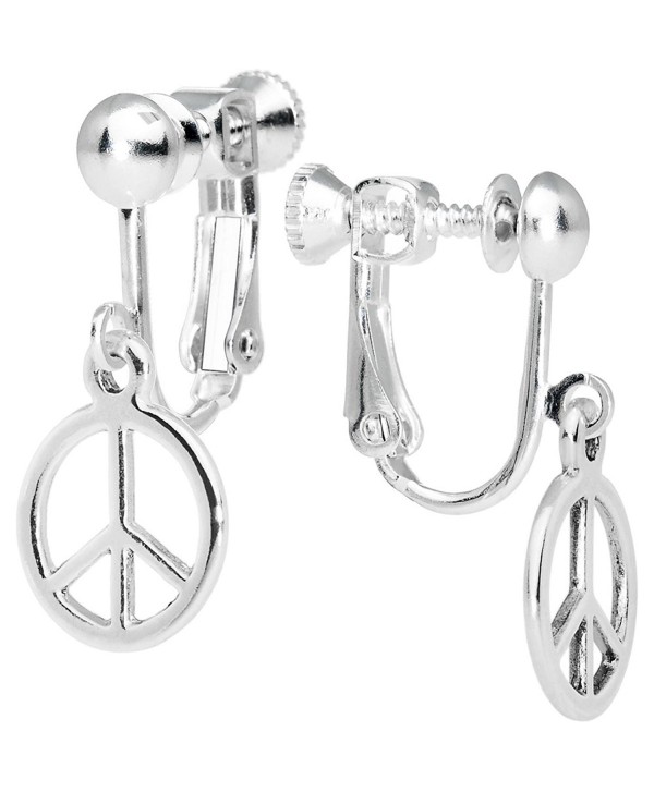 Peace Sign Clip Earrings - C0118Q6TFKD
