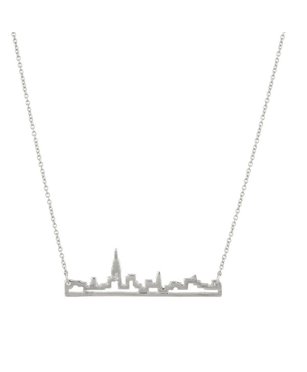 Lux Accessories New York City Skyline Empire State Outline NYC Pendant Necklace. - CI11WJLGPTZ