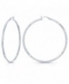 Sterling Silver Diamond-Cut Hoop Earrings (2.7 inches) - CR12M1N2409