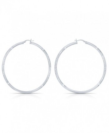 Sterling Silver Diamond Cut Earrings inches