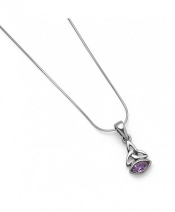 Sterling Triquetra Amethyst Gemstone Necklace