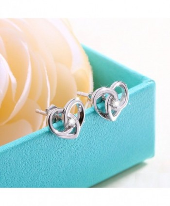 Sterling Silver Jewelry Heart Earrings in Women's Stud Earrings