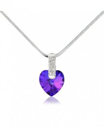 Purple Swarovski Elements Necklace Earrings in Women's Jewelry Sets