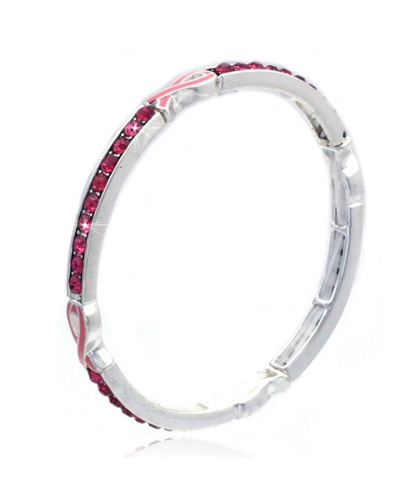 cocojewelry Pink Ribbon Fight Against Breast Cancer Stretch Bracelet - CY12MD2YL5J