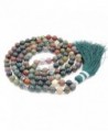 Gemstone Mala Beads Necklace- Mala Bracelet- Buddha necklace- Hand Knotted Mala - Indian Agate - CP184AZNK03
