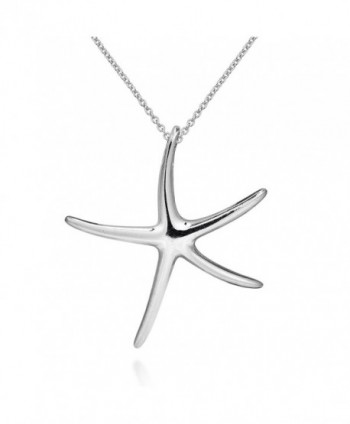 Playful Starfish Dance .925 Sterling Silver Necklace - CI11O389X41