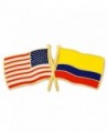 PinMart's USA and Colombia Crossed Friendship Flag Enamel Lapel Pin - CT119PEOZN7