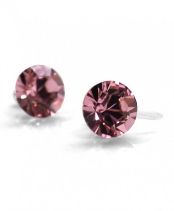 Light Pink Vintage Rose Swarovski Crystal Rhinestone Invisible Clip On Stud Earrings Miyabi Grace - CG186L3ZN5X