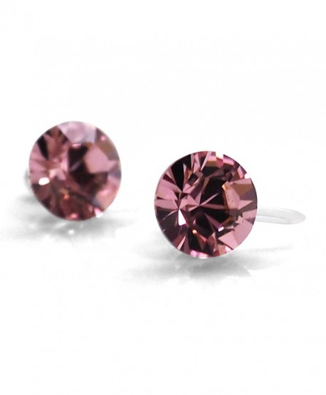 Light Pink Vintage Rose Swarovski Crystal Rhinestone Invisible Clip On Stud Earrings Miyabi Grace - CG186L3ZN5X