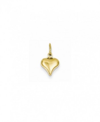 14k Yellow Gold Polished Small Mini Puffed 3-D Heart Charm - C2126Z7VOAR