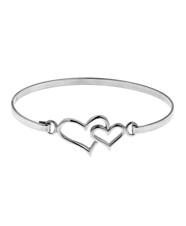 Double Heart One Love .925 Sterling Silver Link Bracelet - CC127T9AQMR