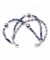 Medical ID Triple Navy/Silver Strand Beaded Interchangeable Bracelet - CH182WNKU26