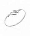 Double Heart Sterling Silver Bracelet in Women's Link Bracelets