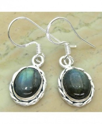 6.50ctw Genuine Labradorite .925 Sterling Silver Overlay Handmade Fashion Earring Jewelry - CW127G4F67B