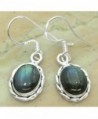 6.50ctw Genuine Labradorite .925 Sterling Silver Overlay Handmade Fashion Earring Jewelry - CW127G4F67B