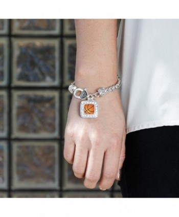 Basketball Classic Silver Crystal Bracelet in Women's Link Bracelets