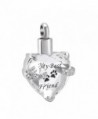 Beautiful Crystal Heart Stainless Steel Cremation Pendant Ashes Keepsake Memorial Urn Necklace - Clear and Black - CF1840HUT48