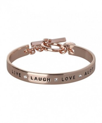 BCBG Generation Live Laugh Love Cuff Bracelet - Rose Gold-Crystal - CD182W949RM