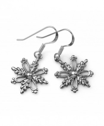 Oxidized Sterling Filigree Snowflake Christmas