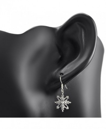 Oxidized Sterling Filigree Snowflake Christmas in Women's Drop & Dangle Earrings