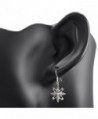 Oxidized Sterling Filigree Snowflake Christmas in Women's Drop & Dangle Earrings
