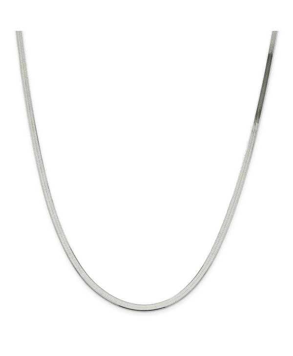925 Sterling Silver 3.2mm Polished Herringbone Chain Necklace 7" - 24" - CH127OGIOB1