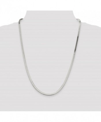 Sterling Silver Polished Herringbone Necklace in Women's Chain Necklaces