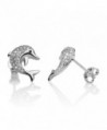 Sterling Jumping Playful Dolphin Earrings