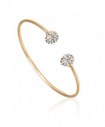 Yellow Plated Bangle Bracelet Crystal