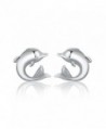 MBLife 925 Sterling Silver Big-Tail Dolphin Sea Animal Stud Earrings - CN1277O6V47