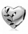 Ollia Jewelry 925 Sterling Silver Bead Love Heart Charm Willow Leaf Charm Tree Bead Glossy Charm Openwork Charms - CJ12EZ2YAC3