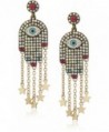 Betsey Johnson Womens Multi-Stone and Gold Hamsa Drop Earrings - MULTI - C6183QDILH2