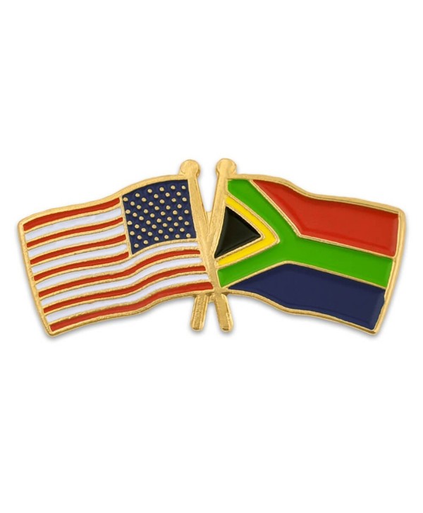 PinMart's USA and South Africa Crossed Friendship Flag Enamel Lapel Pin - CA11L6BOX7P