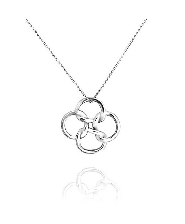 Bling Jewelry Celtic Open Clover Pendant Sterling Silver Necklace 18 Inches - CY113TLN4YD