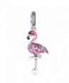 Glamulet 925 Sterling Silver "Elegant Flamingo" Dangle Charm Charm Bracelets and Necklaces - CY182Z5M0WY