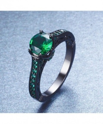 Junxin Jewelry Single Engagement Emerald in Women's Wedding & Engagement Rings