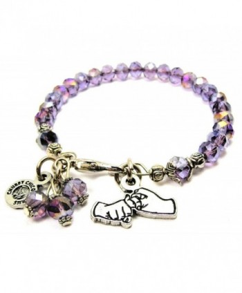 Friendship In Sign Language Splash of Color Bracelet in Lavender Purple - CN12J6CV60H