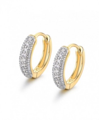 CS-DB 18K gold filled white swarovski crystal Appealing Platinum filled lady hoop earring - CJ128R10SYX