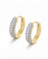 CS-DB 18K gold filled white swarovski crystal Appealing Platinum filled lady hoop earring - CJ128R10SYX