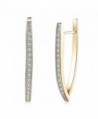 Anni Coco Hoop Earrings 18K Double Color Gold Plated Clear Cubic Zirconia Triangle Earrings For Women - C1188WI4XHD