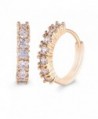 GULICX Gold Tone Simple Style Rhinestone Party Stunning Hoop Huggy Earrrings for Women - CG11ZXSI94P